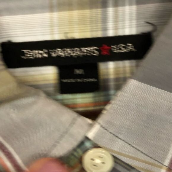 John Varvatos Modern Plaid Button-Down Shirt Cotton Long Sleeve Classic Size M - Picture 4 of 9